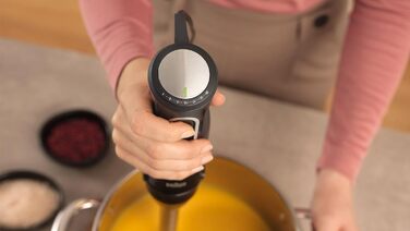 Занурювальний блендер Braun MultiQuick 5 MQ55307M потужний мотор, 2 швидкості, аксесуари з нержавіючої сталі, легке очищення, чорний