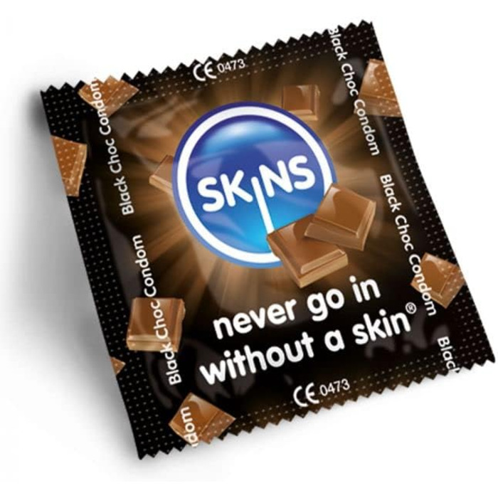 Презервативи Premium Skins зі смаком шоколаду, велика коробка Ультратонкі ароматизовані презервативи для орального та вагінального сексу Презервативи з екстра-ароматизованою лубрикантною речовиною для додаткового задоволення 100 шт.