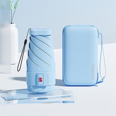 Міні-парасолька Moorrlii Travel для портмоне з чохлом, маленька, компактна, захист від ультрафіолету, сонячного світла, маленька с