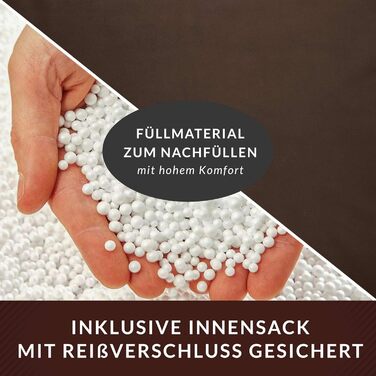 Пуф зі штучної шкіри Green Bean з наповнювачем з EPS-бісеру - 40 x 40 см - ідеальне доповнення до крісла-мішка - кубічний пуф/табурет/підніжка - темно-коричневий - 40x40x40 см кубічний темно-коричневий