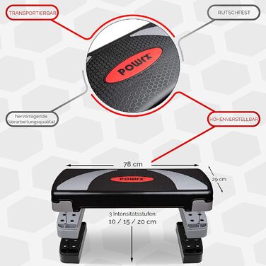 Включаючи тренування Домашній тренажер, 3-рівневе регулювання висоти Домашній степер для домашнього використання Степ-лава, тренажерний зал, аеробна степ-дошка