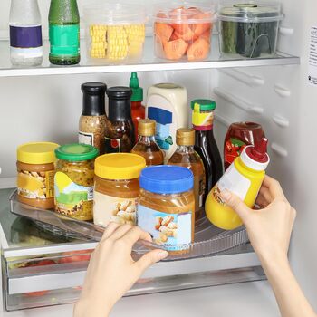 Органайзер для холодильника ROWNYEON поворотний, прямокутний, 360, Lazy Susan, 41,9 см