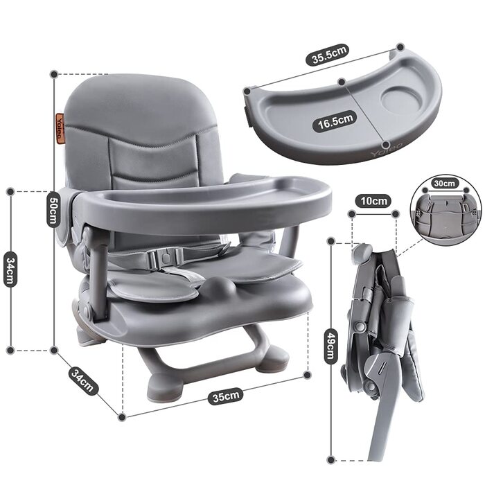 Дитячий стільчик-бустер YOLEO, Портативний стільчик для дитини, всього 2 кг, Сидіння-бустер з ременями безпеки та знімним піддоном