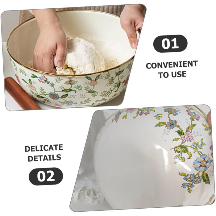 Емальована миска для супу Alipis з кришкою, велика кухонна миска для змішування 29 см, багатоцільова емальована миска для зберігання та приготування їжі