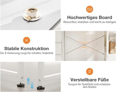 Невеликий письмовий стіл Coleshome з 4 шухлядами, 100x40 см, стіл з місцем для зберігання, двосторонній комп&39ютерний стіл з полицями, ПК-стіл для офісу, кабінету, спальні, білий