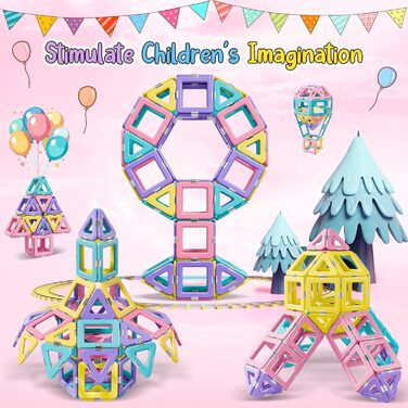 Деталей, Magnetic Building Blocks Іграшки від 3 років, Magnetic Toys Магніти Дитячі іграшки від 3 4 5 6 7 8 років для хлопчиків Ді