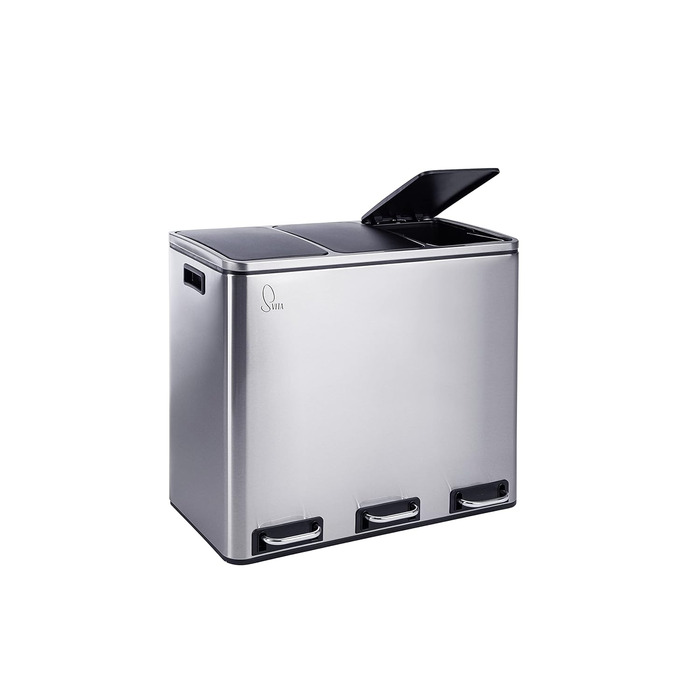 Відро для сміття з 3 відділеннями Відро для паперу 54 л Педальний відро для сміття Відро для сміття Переробка Відокремлення сміття