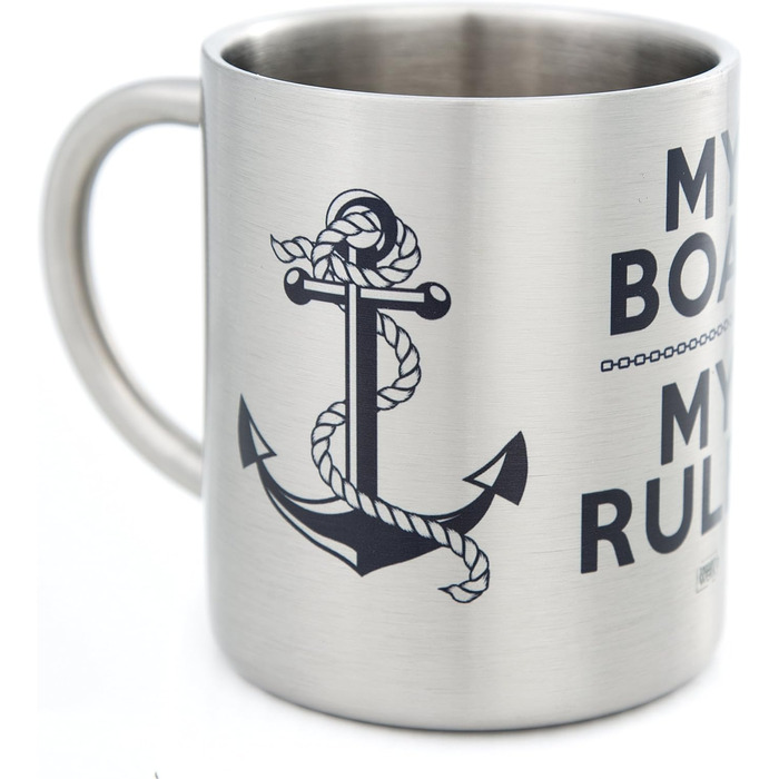 Чашка MUGSY з нержавіючої сталі, дизайн човна та якоря, 300 мл, морська чашка, моряк та човен