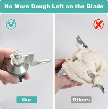Ніж для тіста Inwee для Thermomix, змінні аксесуари для ножа блендера, що підходять для Thermomix TM6, TM5, TMF, ніж тістоміса з нержавіючої сталі, без залишків тіста та забруднення брудом, швидке очищення ножа для тіста TM5 і TM6