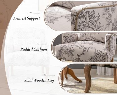 Льняне одномісне крісло-диван для вітальні з дерев&39яними ніжками, ретро-крісло з підлокітником та одним кріслом для балкону (бежевий)