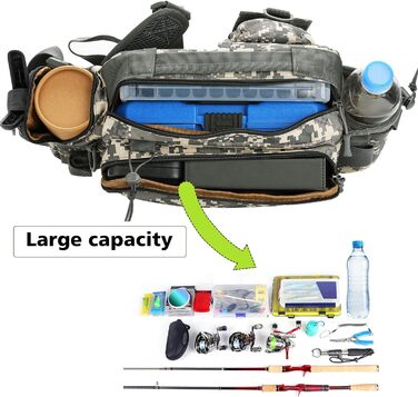 Рибальська сумка Noosverl, сумка для рибалки водонепроникний зносостійкий рибальський рюкзак для рибальського приладдя з 4 карабінами