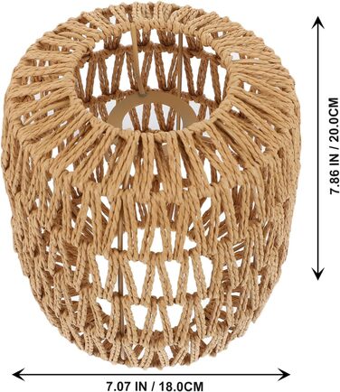 Мала лампа Колір Бочка Ротанг Плетений абажур Декоративний вінтажний абажур для настільної лампи Люстра Настінні стельові світильники (стиль Рамдон)