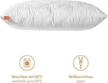 Надзвичайно пухка подушка для сну 40x80 см, гіпоалергенна подушка для ліжка, подушка, подушка для ліжка, подушка для сну 40 x 80 см, подушка, можна прати, Зроблено в ЄС, Oeko-Tex, Comfort 400 1 40 x 80 см
