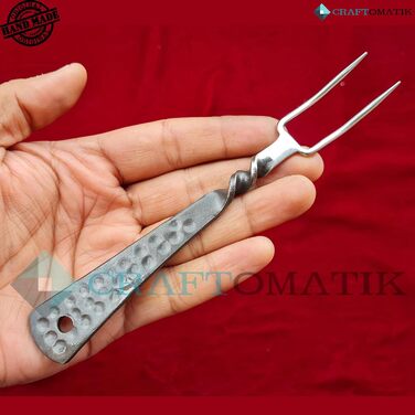 Набір столових приборів ручної роботи в середньовічному стилі 3-предметний (ніж, виделка, ложка) зі шкіряним чохлом Подарунковий набір для кухні, кемпінгу та барбекю HFTC10x