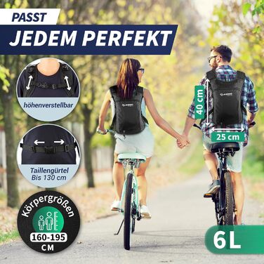 Велосипедний рюкзак SASMO 6L, чорний, ультралегкий, з термовідділенням та сіткою для шолома