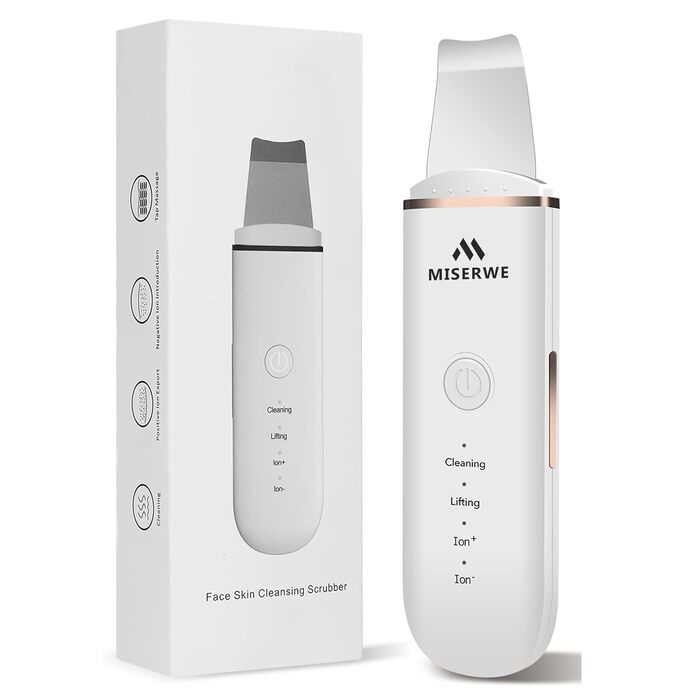 Скраб для шкіри Шпатель для шкіри обличчя Ультразвуковий пілінг Пристрій для очищення шкіри Скраб для видалення чорних крапок Очищувач пір Інструмент для видалення чорних крапок для глибокого очищення