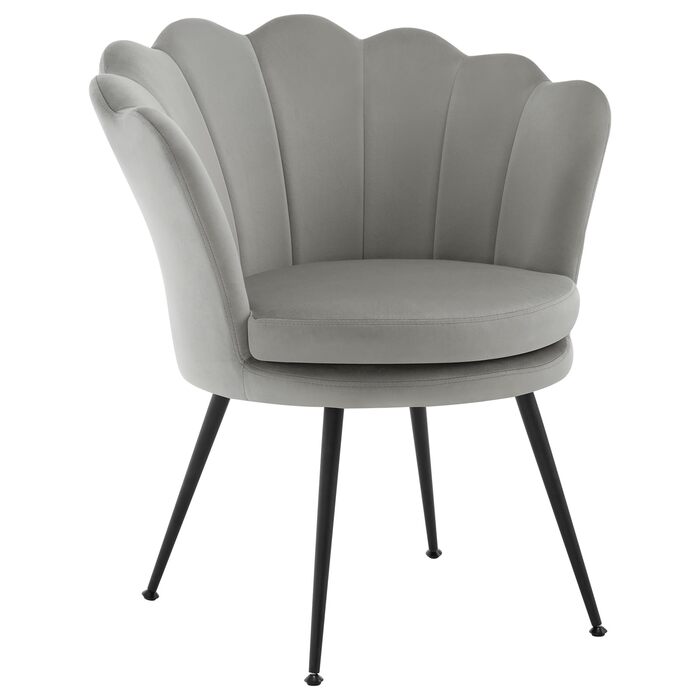 Крісло-крило WOLTU, квіткова форма, крісло-туалет, вітальня, спальня, балкон, з оксамитовою оббивкою, металеві ніжки, сірий