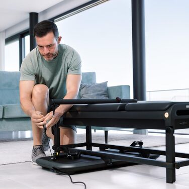 Серія Smart Home Gym - Модульні домашні тренажерні зали Цифрове тренажерне обладнання з керуванням за допомогою застосунку Компактне універсальне фітнес-обладнання для силових тренувань, чорного кольору (лава Perform)