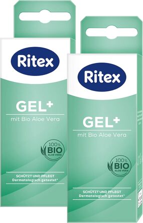 Лубрикант на водній основі Ritex Gel+, з органічним алое вера, 2 x 50 мл