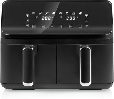 Цифрова фритюрниця Tristar з подвійним кошиком - 2 x 4 л ємність - 2700 Вт - 8 програм - температура регулюється в кожному кошику, чорний