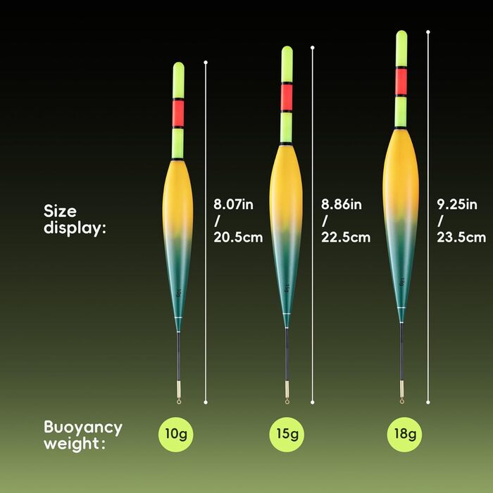 Світлодіодні рибальські поплавці, водонепроникні поплавці для нічної риболовлі у прісній та солоній воді, рибальські аксесуари високої видимості для початківців та професіоналів, 3