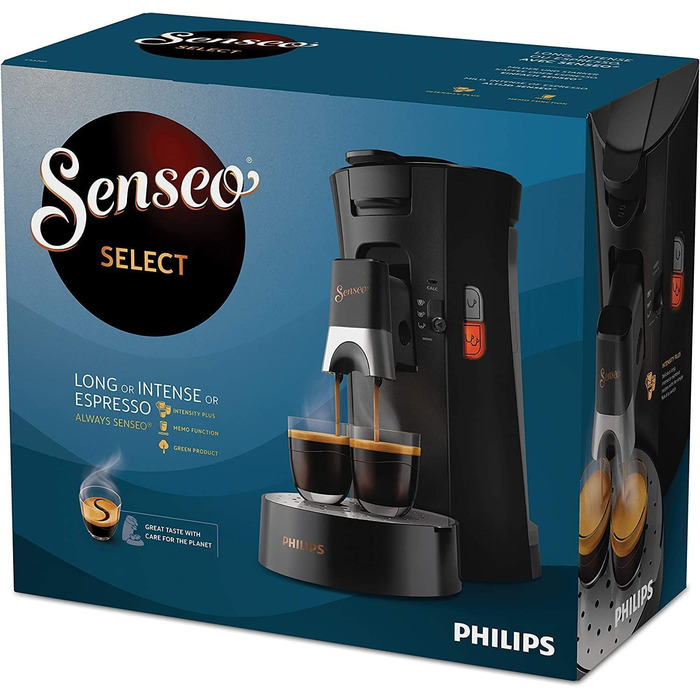 Кавоварка Philips Senseo Select CSA240/60 - Вибір міцності кави плюс, функція пам'ятки, виготовлений із переробленого пластику, 0,9 літра, чорний