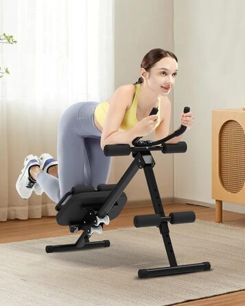 Тренажер для м&39язів живота GuuG складний тренажер для живота, фітнес-тренажер для живота, домашній тренажерний зал для чоловіків та жінок, чорний