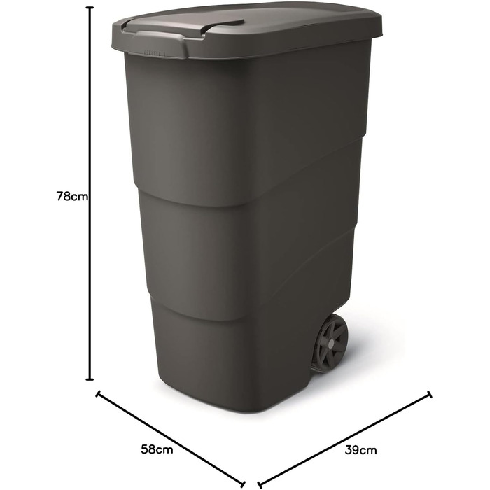 Відро для сміття Prosperplast Wheeler 90 л на колесах з кришкою Великий смітник Великий смітник Універсальний смітник пластиковий