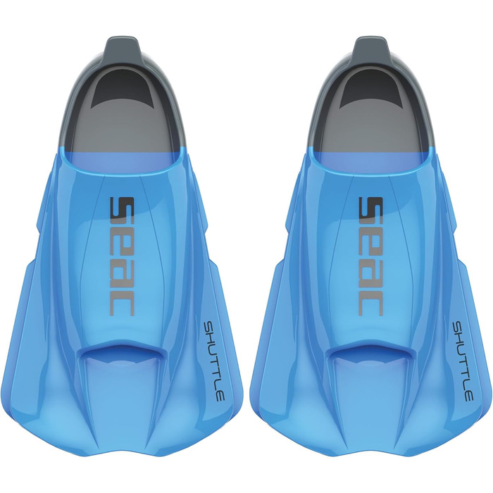 Ласти SEAC Unisex-Adult Shuttle Flex короткі, виготовлені з 100 силікону, розмір 43/44, світло-блакитні