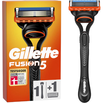 Волога бритва Gillette Fusion 5 для чоловіків, ПЕРЕМОЖЕЦЬ У ТЕСТАХ ВІД GILLETTE AT STIFTUNG WARENTEST Бритва 1 лезо для гоління зі змащувальною смужкою для ретельного гоління