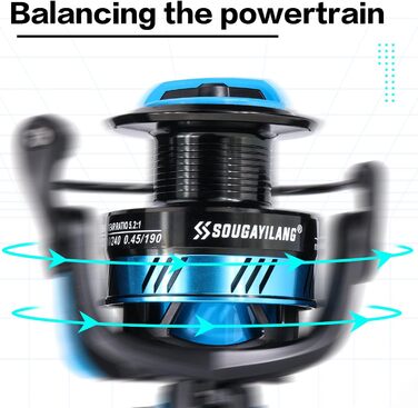 Котушка для спінінга Sougayilang SL 5.21. Високошвидкісна металева котушка. Потужні спінінгові котушки для риболовлі. Риболовля на коропа. Риболовля на щуку.