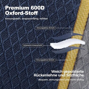 Крісло для кемпінгу LET&39S CAMP, складне крісло, велике рибальське крісло з тримачами для напоїв, сумка-холодильник, вуличне крісло, витримує до 200 кг, синє