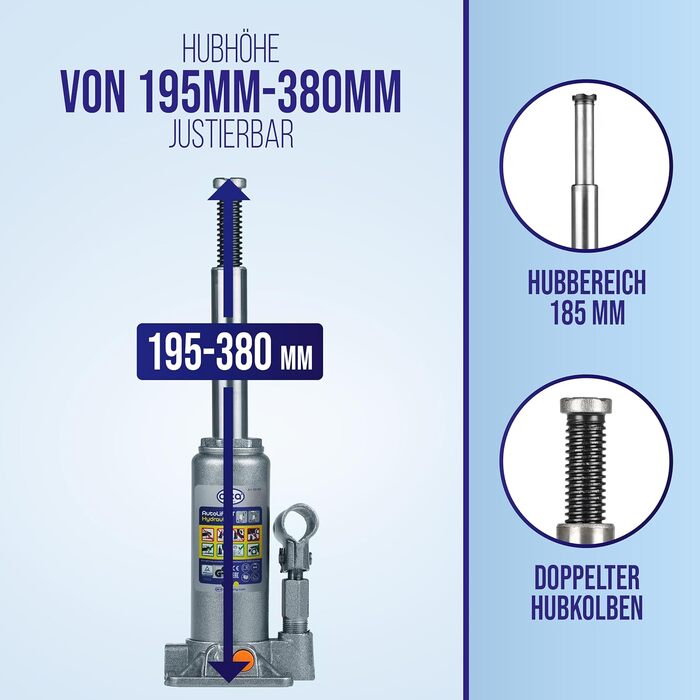 Гідравлічний домкрат Alca Jack Гідравлічний домкрат 3T для позашляховика/автомобіля висота підйому 19,5-38 см