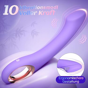 Вібратор-фалоімітатор Gobeken для жінок, з 10 режимами вібрації та кутом нахилу 30°