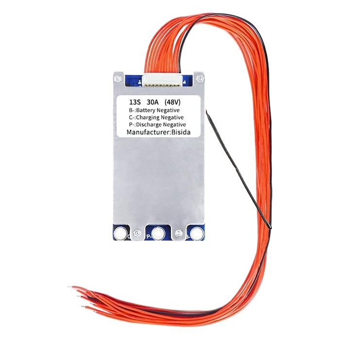 Плата захисту літієвої друкованої плати BMS 13S 48V 30A з балансувальним виводом та NTC, розділений порт, десять функцій захисту, система керування літій-іонним акумулятором, Li-Ion BMS