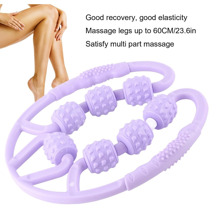 Масажний ролик, U-подібна форма Trigger Point Massage Roller 7 коліс Масажний ролик для литок ніг рук знімає біль у м'язах, знімає біль, скутість і напружені м'язи