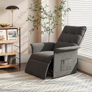 Електричне крісло-реклайнер FLEXISPOT з регульованою спинкою - регульоване крісло для телевізора, крісло-реклайнер з функцією відкидання, регульована спинка 125 - 160 - розслаблююче крісло, ергономічне, темно-сірий, темно-сірий A X1 Electric