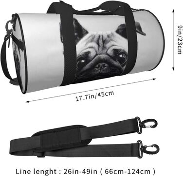 Дорожня сумка-циліндр з мопсом, спортивна сумка для чоловіків та жінок, сумка для подорожей, спортивний баул