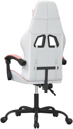 Ігрове крісло Gecheer Офісне крісло Ігрове крісло Ергономічне ігрове крісло Поворотне ігрове крісло Біле та рожеве зі штучної шкіри