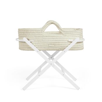 Дитяче ліжечко Ickle Bubba Nova Crochet з розкладною підставкою підходить для дітей від народження до 9 кг, компактне та легке, включає м&39який матрац, ідеально підходить для денного сну вдома або під час подорожей (Хмара/Білий)