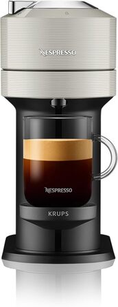 Машина Krups XN910B Nespresso Vertuo Next Кавова капсульна машина Кавоварка Nespresso Резервуар для води 1,1 л 6 розмірів чашок Функція вимкнення живлення 54 переробленого пластику Світло-сірий без піноутворювача молока