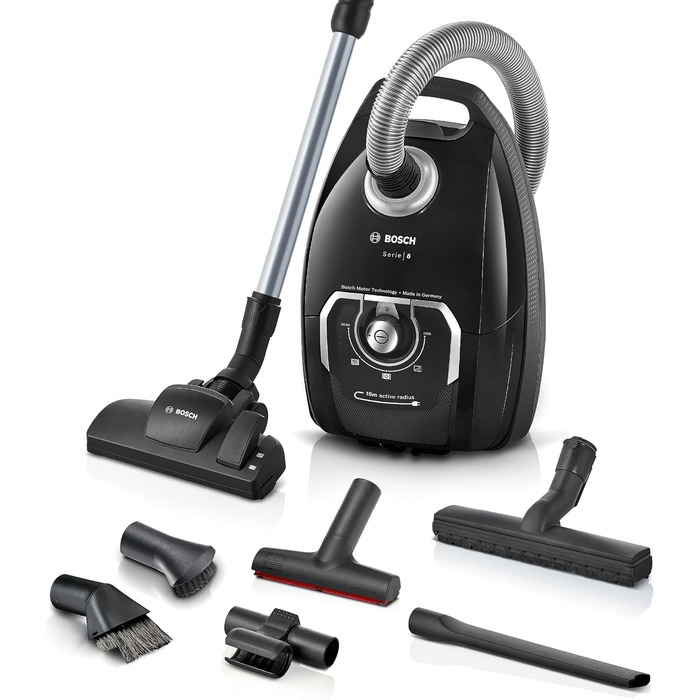 Пилосос Bosch з мішком Серія 8 BGL8XALL, переможець тесту, ідеально підходить для алергіків, гігієнічний фільтр, 10-річна гарантія