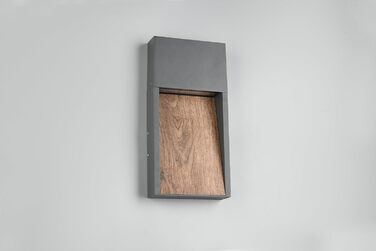 Стічний вуличний LED-світильник Trio Salmon 246960135, литий алюміній, антрацит/імітація дерева, з LED-лампою 11 Вт