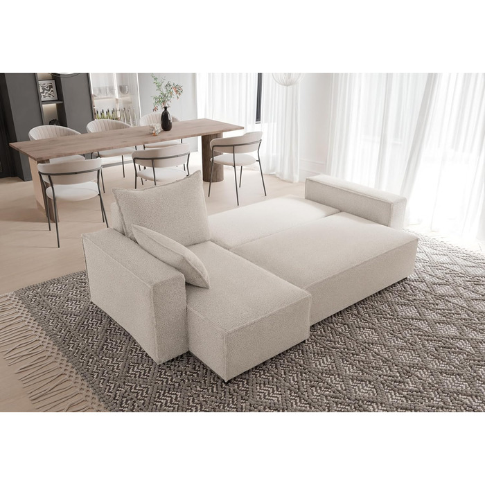 Кутовий диван з функцією сну Tobi 246x145 см - Диван - Диван з ящиком для зберігання - Кутовий диван - L-подібний - Диван-ліжко - Диван-ліжко з ящиком для зберігання - Універсальний (Centaur 01 Бежевий)