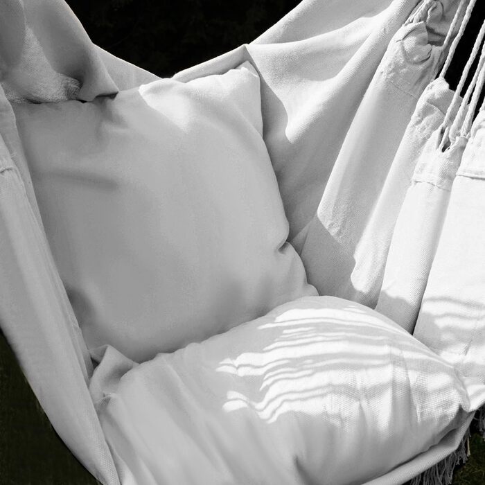 Підвісне крісло для вулиці 97 x 130 см Сірого кольору до 120 кг - Крісло-гойдалка для використання на вулиці та в приміщенні - Підвісна гойдалка Ідеально підходить для дому, саду чи балкону 23671