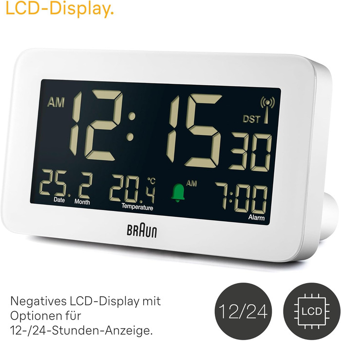 Цифровий будильник Braun Clock BC10W-DCF