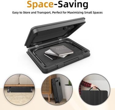 Складаний ноутбук-стіл BUYIFY, портативний стіл для ноутбука на коліна, приліжкова поличка, піднос з підставкою для чашки, чорний