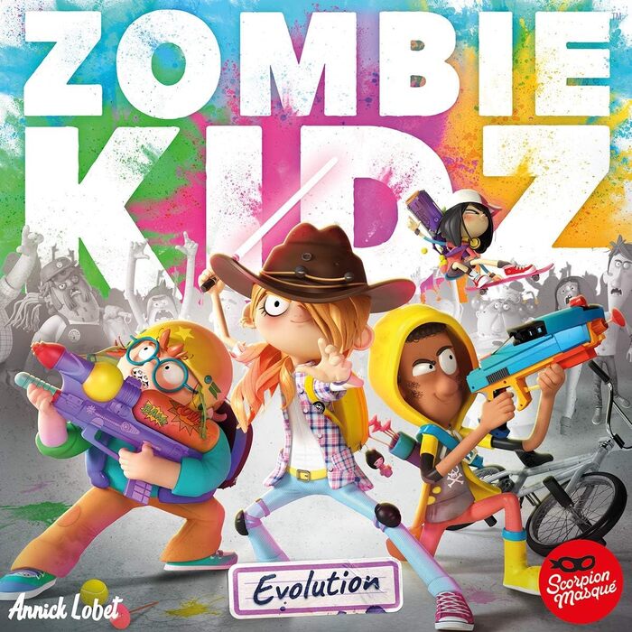 Маска скорпіона, Zombie Kidz Evolution, дитяча гра, настільна гра, 2-4 гравці, вік 7, 15 хвилин, німецька, різнокольорова, барвиста