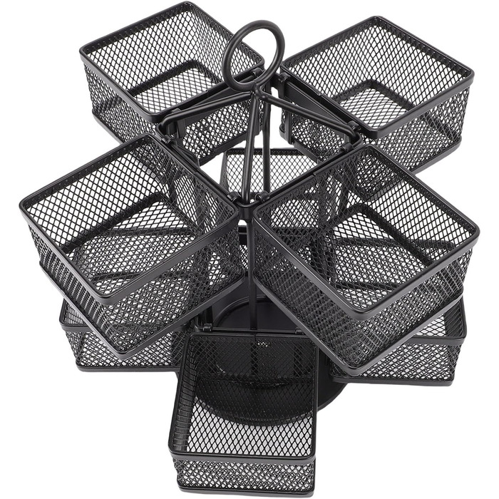 Органайзер для чайних пакетиків Matybobe, 2 рівні, 8 кошиків, обертовий кухонний стелаж для зберігання (8 кошиків) чорний 8 кошиків