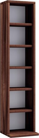 Дерев&39яна полиця VCM Компактна шафа для компакт-дисків на 102 компакт-диски або 36 DVD-дисків Розміри В 92 x Ш 21 x Г 20 см Елегантна полиця для DVD Полиця для Blu-ray Полиця для CD - горіх Elementa Core